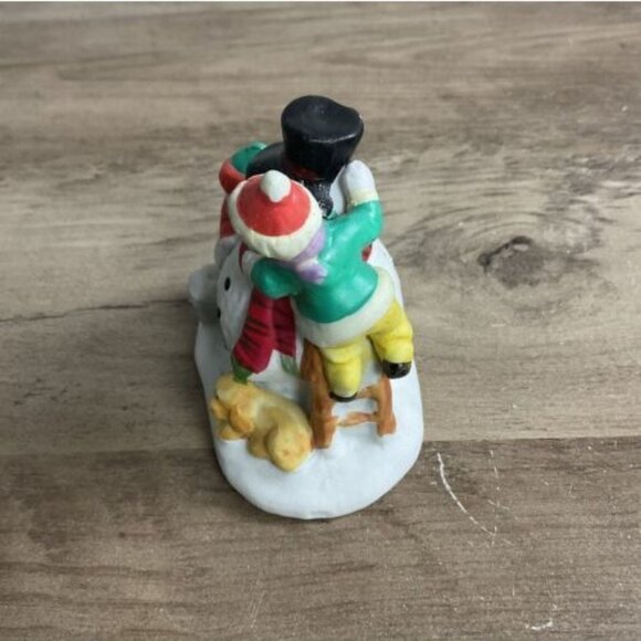 1994 Lemax Dickensvale Porcelain Finishing Touches Snowman Figurine - Picture 4 of 8